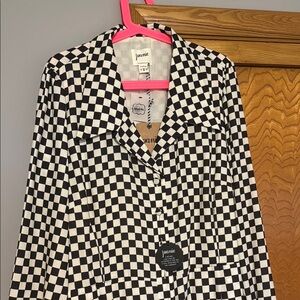 Joanie “Beth Checkerboard” Black and White Checkered Women's jumpsuit pants 16